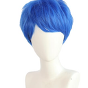 Unisex Short Blue Wig, Pixie cut Synthetic Hair for Joy Anime Costume Cosplay Party, Comic-Con, Comes with Wig Net Cap; 55TNL