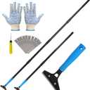 Floor Scraper Tool Long Handle Heavy Duty, 8-72" Adjustable Razor Blade Scraper for Tile, Paint & Glue Removal, 4" Wide Blade with 10 Replacements, Safe for Floors, Walls, Glass & Stove Tops (2-Pack)