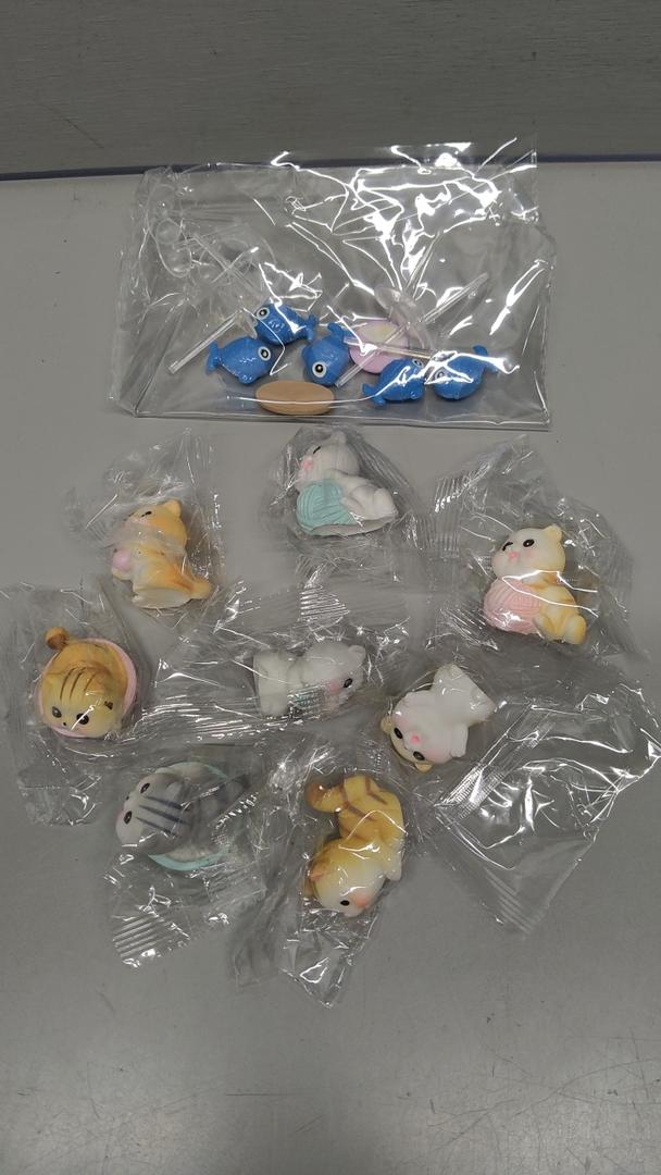 Figurines Cute Miniature Figures Mini 8 Cats 5 Fish
