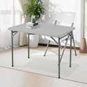 Folding Table 3ft Rectangular All-Occasion Plastic Folding Event Table for Indoor and Outdoor, Portable Desk, Camping, Durable and Stable, HDPE and Steel, Wide Application, Grey