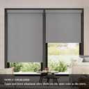 AOSKY Blackout Roller Shades Cordless Blinds for Windows, Free-Stop Shades with Valance, Thermal Insulated Fabric, UV Protection, Natural Woven Blinds for Home and Office (45" W x 72" H, Grey)