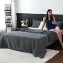 COTTEBED Luxury Reversible King Size Comforter Set, Soft Textured Chenille Cotton Stripe Modern Bedding Down Comforter, Lightweight All Season Use,1 Conforter 2 Pillow Sham (Grey,King/Cal King)