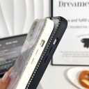 Skyseaco for iPhone 15 Case Glitter, Cute Clear Flower Floral Pattern for Women Girls, Bling Sparkly Double-Sided Rhinestones, Soft Shockproof Protective Cover, Black