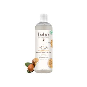 2 x Babo Botanicals Sensitive Baby Fragrance-Free 2-in-1 Bubble Bath & Wash - Shea Butter, Calendula & Oat - Vegan - EWG Verified - For Babies & Kids