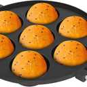 7 Holes Takoyaki Maker, Non Stick Round Shaped Cake Cooking Breakfast Brunch Cooking Pan for Home & Commercial Lightweight Small Pancake Maker for Homes, Snack Bars, Roadside Stalls