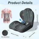 Ergonomic Waist Support and Seat Cushion, 2-in-1 Memory Foam Pad, Hollow Design for Coccyx, Suitable for Office Chairs, Car Safety Seats and Household Use - Relieves Lower Back and Hip Pain (Black)