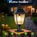 22.5" Large Outdoor Solar Post Light, Dusk to Dawn Solar Lamp Post Light, Black Lamp Posts Light Fixture with Pier Mount Base, Waterproof Outdoor Pole Lights for Yard Garage Porch Patio, 1Pack, 22.5" X 8.5" X 8.5"