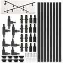 26FT Black H Track Lighting Rails, Complete H Style Track Lighting Kit 3 Wire with End Caps, Live End Feeds, T and L Connectors for Single Circuit H Style Track System