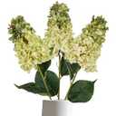 IPOPU Green Hydrangea Artificial Flowers 3 Stems Fake Hydrangeas Silk Flowers Realistic Vintage Faux Hydrangeas for Wedding Bouquets for Bride Baby Shower Centerpieces (Green)
