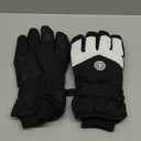 Men and Women Ski Gloves Winter Cold Weather Gloves Touchscreen Warm Waterproof Gloves for Cycling, Running, Driving, Skiing (One Size, Black and White)