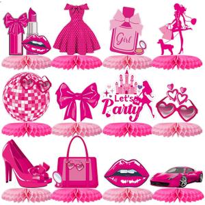 12 Pack Pink Girls Birthday Decorations Honeycomb Centepieces 3D Girl Theme Table Decor Hot Pink Princess Party Table Topper for Girls Night Birthday Bachelorette Party Supplies 12 Pack Pink Girls Birthday Decorations Honeycomb Centepieces 3D Girl Theme Table Decor Hot Pink Princess Party Table Topper for Girls Night Birthday Bachelorette Party Supplies