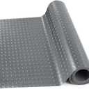 LITA Rubber Flooring Rolls Mats, Heavy Duty Diamond Plate Garage Floor Mat, PVC Water/Stain Outside Resistant Parking Rv Trailer Flooring 4FTx10FT