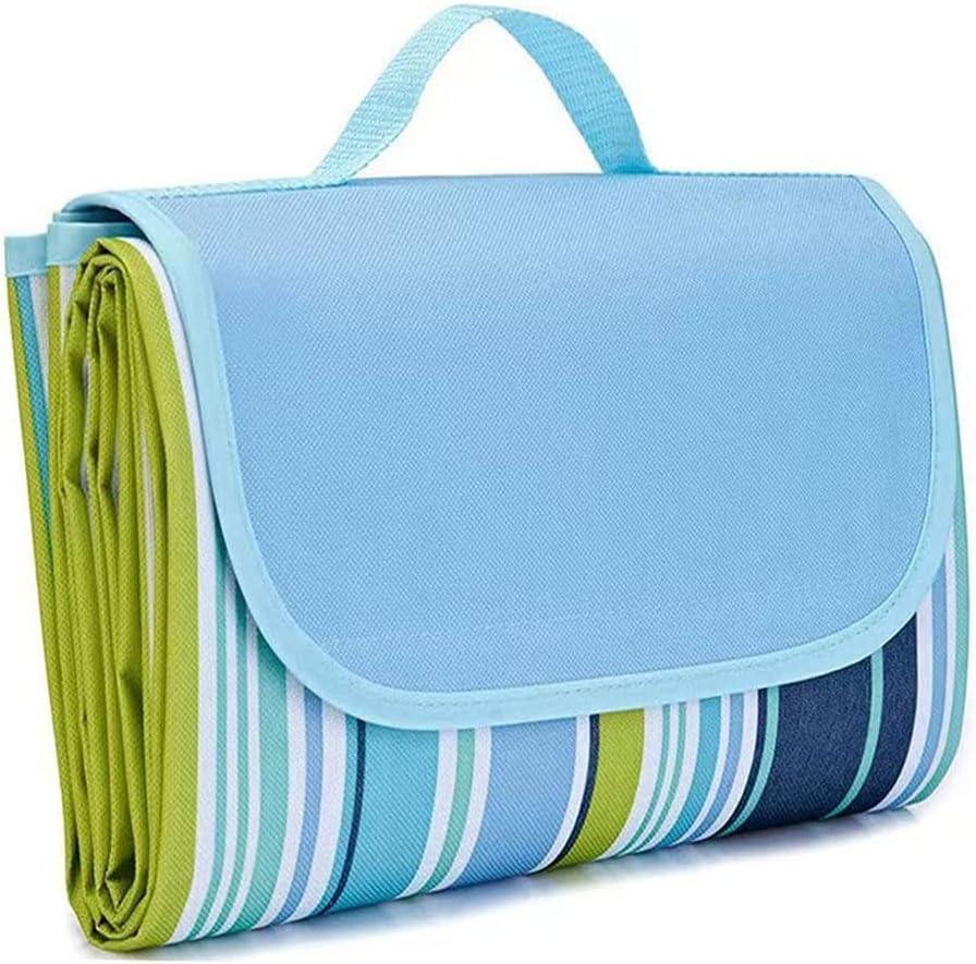 LRUUIDDE Extra Large 80"x 80" Beach Blanket, Outdoor Picnic Blankets, Waterproof Sandproof Portable Blankets, Foldable and Lightweight for Spring Summer Camping, Beach, Park (Blue, 80x80 in)