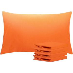 NTBAY Queen Pillowcase Set - 4 Pack Brushed Microfiber 20x30 Pillowcases - Soft, Wrinkle-Free, Fade-Resistant, Stain-Resistant, Orange Pillowcases with Envelope Closure - 20x30 Inches, Orange