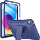 Soke Case for iPad (A16) 11th Generation 11-inch 2025, iPad 10th Generation 10.9-inch 2022, with Built-in Screen Protector and Kickstand, Rugged Full Body Protective Cover - Navy Blue