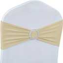 Spandex Chair Sashes Bows - Babenest 50PCS Premium Stretch Chair Cover Band with Buckle Slider Universal Elastic Chair Ties for Easter Wedding Party Ceremony Reception Banquet Decoration (Champagne)