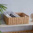 Rectangular Woven Paper Rope Storage Baskets for Shelves(Desert)