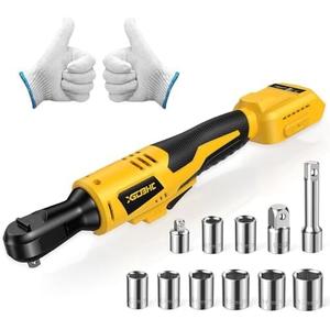 3/8 Inch Cordless Ratchet Wrench for DeWalt 20V Max Battery - 42Ft-Lbs Brushless Motor Electric Ratchet Set with 0-220RPM Variable Speed, 8 Sockets, 3/8" and 1/4" Adapters,3" Extension Bar (Tool Only)