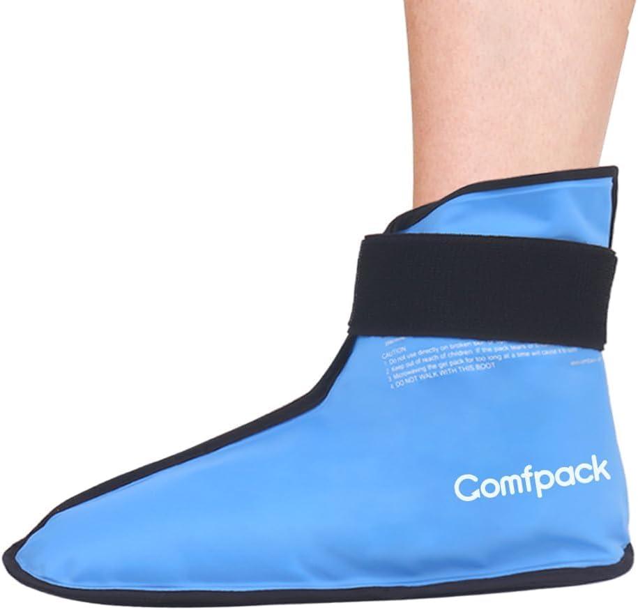 Comfpack XL Ankle Foot Ice Pack Wrap for Plantar Fasciitis & Bunion, Ice Boot for Foot After Surgery, Hot Cold Therapy for Sprained Ankles, Achilles Tendonitis, Foot Pain, Swelling, Heel Pain, L/XL