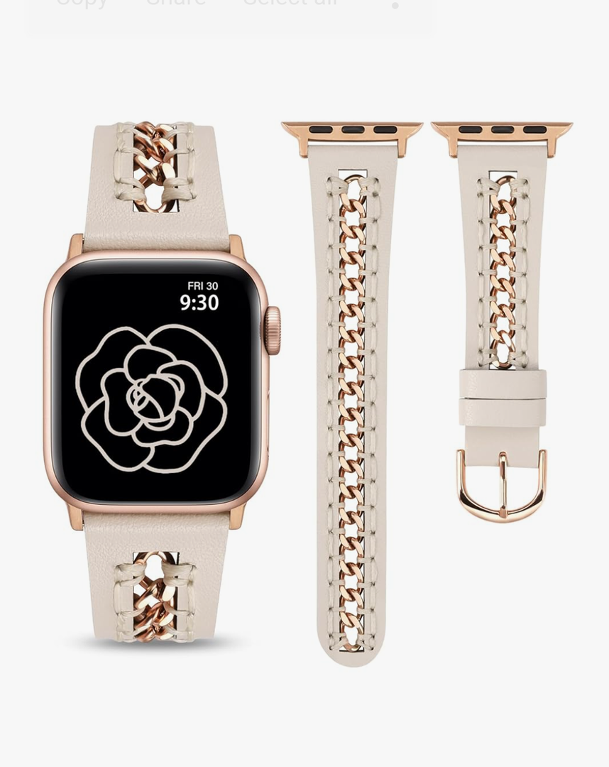 Minyee Leather Band Compatible with Apple Watch Bands 38/40/41/42/44/45/46/49mm Women,Dressy