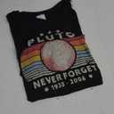 Never Forget Pluto Shirt. Retro Style Funny Space Science T-Shirt L
