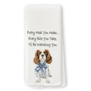 QZQE Funny Chinoiserie Cavalier King Charles Spaniel Kitchen Towels, Cavalier King Charles Spaniel Gifts Dish Tea Towels for Kitchen, Dog Mom Lovers Owner Gifts Decorative Hand Towel 16x24 Inch