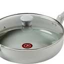 T-fal Refresh Ceramic, Ceramic Non Stick Jumbo Cooker w/Lid 5 Quart, Oven Broiler Safe 350F, Cookware, Kitchen, Deep Frying Pan w/Handle, Saute Pan, Healthy Cooking, Skillet, Pots and Pans Moon Gray