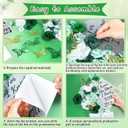 Naozinebi 55 Pcs Green DIY Graduation Cap Decorations Faux Assorted Flowers Green Bows 3D Butterfly Stickers Glitter Alphabet Letter Number Decals for DIY Hat Grad Cap Topper Graduation Party Supplies