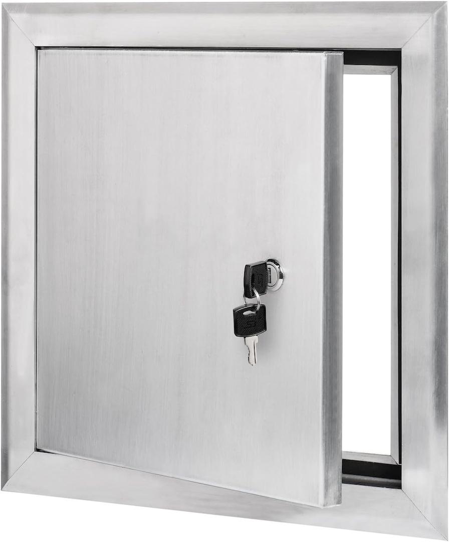 Premier by Dynasty Hardware 14x14 Universal Aluminum Access Panel Door with Keyed Latch, Insulated for Exterior Application Use, Wall or Ceiling Mounted for Drywall, Plumbing, Electrical, 2400 Series
