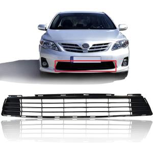 Front Center Bumper Lower Grille Corolla Black Direct Insert Replacement Grill Compatible with Toyota Corolla Sedan 4-Door 2011-2013 5311202280 TO1036125