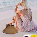 Sun Visor Hat for Women, Wide Brim Straw Summer UV Protection Hat, Foldable Roll-up Packable Beach Cap