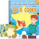 Dunzoom If You Give Your Teacher a Cookie: Large A4 Colorful Creative DIY Fill-in Gift Book - Fun Appreciation Card Book for Teachers' Day, Graduation & Classroom Thank You Gifts(Male)
