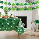 St Patricks Day Decorations - 4PCS Shamrock Garland Banner for Irish Party Supplies, DIY Clover Hanging Banners for Home Mantel Wall Decor, 8.2ft Long, Green & Light Green Felt
