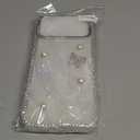 for iPhone 17 Pro Max Glitter Butterfly Case,Cute Girly 3D Pearl Crystal Diamond Bling Sparkle with Wrist Strap Chain Soft TPU Aesthetic Women Girl Phone Case for iPhone 17 Pro Max 6.9",White