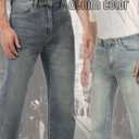 Men's Loose Fit Jeans Wide Leg Medium Weight Denim Pants Vintage Washed (28W x 32L)