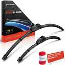 A-Premium 26" and 16" Windshield Wiper Blades Compatible with Hyundai Santa Fe 2019-2023, Santa Cruz, Kona, Kona Electric - Hook Connector, w/Wear Indicator & Towel, Left and Right (Pack of 2)
