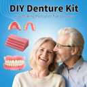 DIY Denture Kit Full Set of Top & Bottom Fake Teeth for at-Home Smile Enhancement,Crafting Partial or Full Denture for Comfortable,Easy & Universal Fit