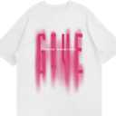 Verdusa Women's Letter Print Graphic Tees Y2K Going Out Tops Rapper Summer T Shirt (X-Large)