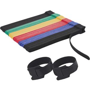 120 PCS Fastening Cable Ties Reusable, Multi-purpose 8 in Cable Management Ties with Hook and Loop, Adjustable Cord Ties for Organizing Home, Office and Data Centers, 5 Colors