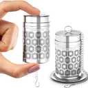 2 Pack Reinmoson Mini Tea Strainers for Loose Tea, Extra Fine Mesh Tea Infuser, 304 Stainless Steel & Updated Slim Threaded Lid, Loose Leaf Tea Steeper for Black Tea, Rooibos, etc