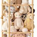 KiddoCood Kids CPC & TIC Certified Stuffed Animal Storage - 3-Tier Natural Solid Wood Plush Toy Organizer & Holder, Corner Solution for Playroom & Nursery, BPA-Free & Zero Glue