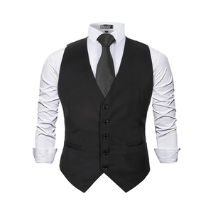 Alizeal Mens Classic Solid Color Business Suit Vest Regular Fit Tuxedo Waistcoat for Wedding, 2XL