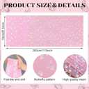 Hahafelt 4 Pack Elegant Pink Gauze Butterfly Table Runner with 3D Butterfly 27.5 x 115 Inches Tulle Table Runner for Weddings, Bridal Showers, Gender Reveals, Dining Room, and Birthday Parties