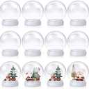Mimorou 12 Pcs 3.9 Inch DIY Snow Globe Bulk Clear Water Globe with Screw Off Cap Plastic Empty Snow Craft for Home DIY Craft Wedding Decoration