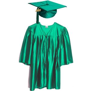 Shiny Child Graduation Cap, Gown, Tassel and 2025 Charm Set, Kindergarten Graduation and Kids Preschool (Small, Kelly Green)