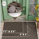 Color&Geometry Door Mat Outside Entrance with Drainage, Rubber Heavy Duty Dirt Trapper Waterproof Outdoor Welcome Mat, Outdoor Mats All Weather for Front Back Door Patio Entryway Entry, 32"X48" Brown