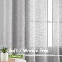 Treatmentex Grey Semi Sheer Curtains Bedroom Living Room 63inch Faux Linen Curtain Panels Light Filtering Burlap Look Window Drapes for Farmhouse Dcor Grommet Top 52" W 2 Panels