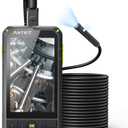 Anykit Dual Lens Borescope,1080P Industrial Endoscope with Light, IP67 Waterproof Inspection Cam, Sewer Camera with 4.0" IPS Screen, Waterproof 16.5ft Snake Camera, 32GB Card