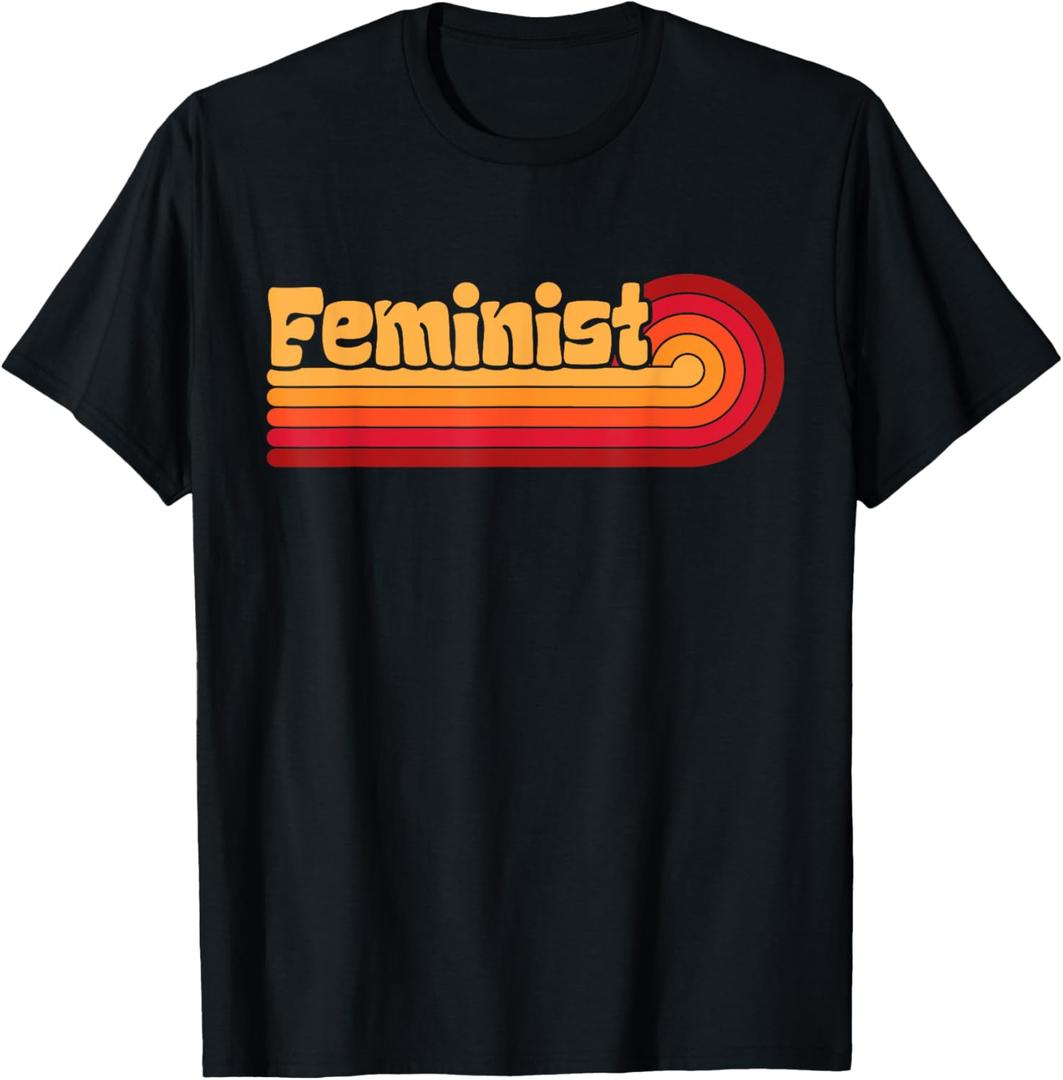 Feminist Retro Vintage Style Women Men Feminism Feminist T-Shirt (Black, S)