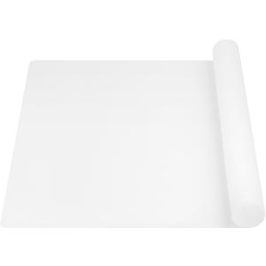 Silicone Mat for Kitchen Counter - Cuttte 23.62" x 15.75" Large Heat Resistant Mats for Countertop, Anti-slip Quartz Countertop Protector for Air Fryers Coffee Pots(White Translucent)